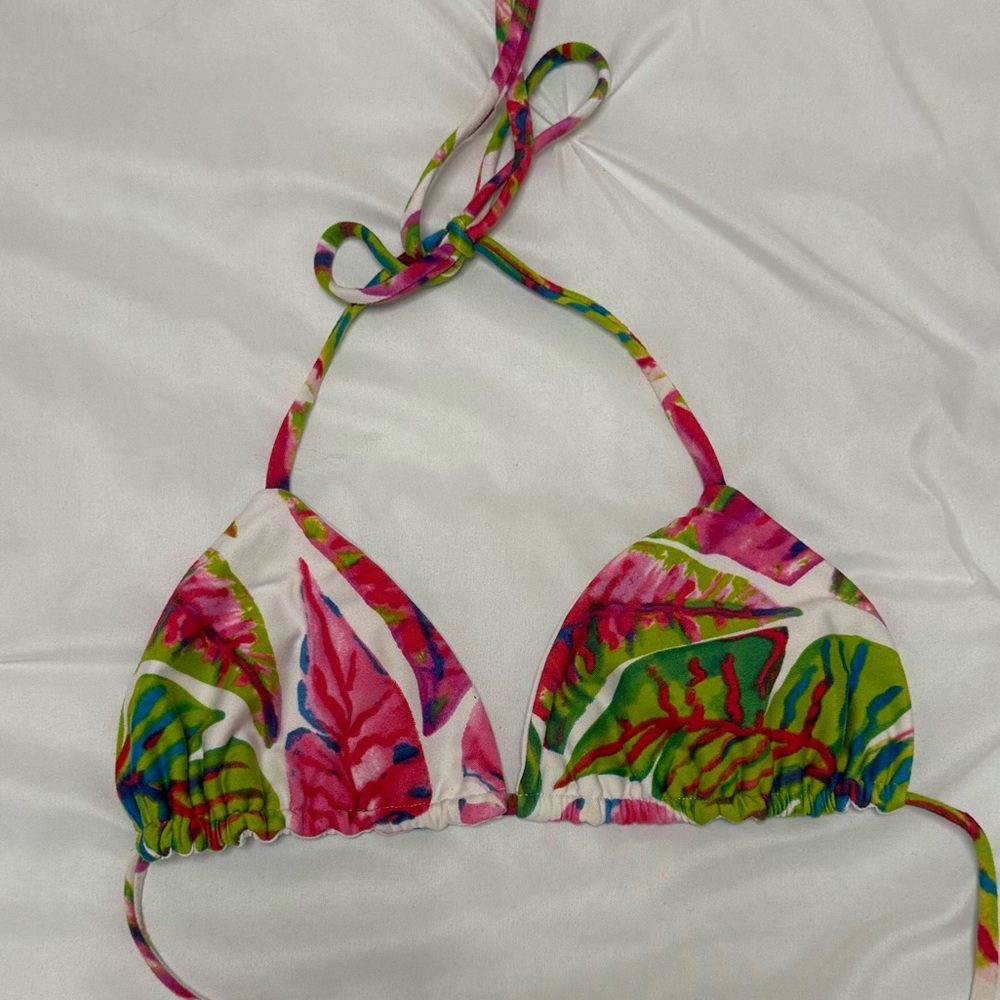 Maheli Heli Vibrant Tropical Print Triangle Bikini Top